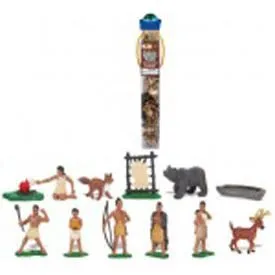 Figurines Indiens Powhatan - SAFARI - Tube en plastique - Mixte - A partir de 3 ans-0