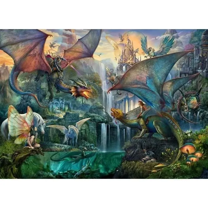 Puzzle 9000 pièces La forêt magique des dragons, Fantastique, Adulte, 16721, Ravensburger-0
