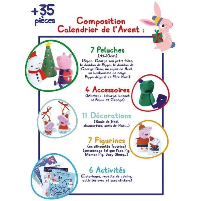 Calendrier de l'avant 36 pièces - Peppa Pig - JEMINI - 36 x 39,5 cm-7