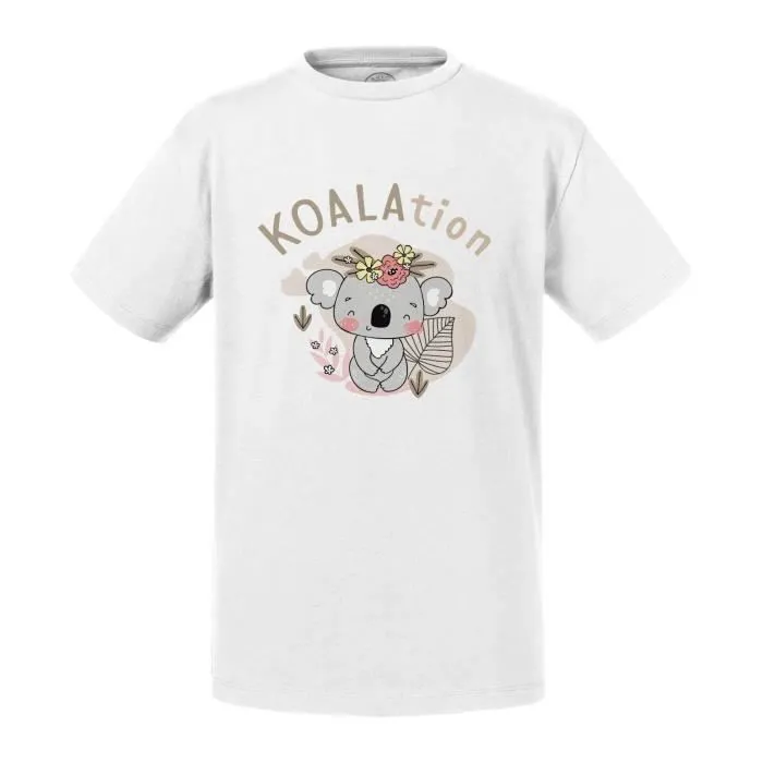 T-shirt Enfant Blanc Koala Koalation Mignon Kawaii Dessin Illustration-0
