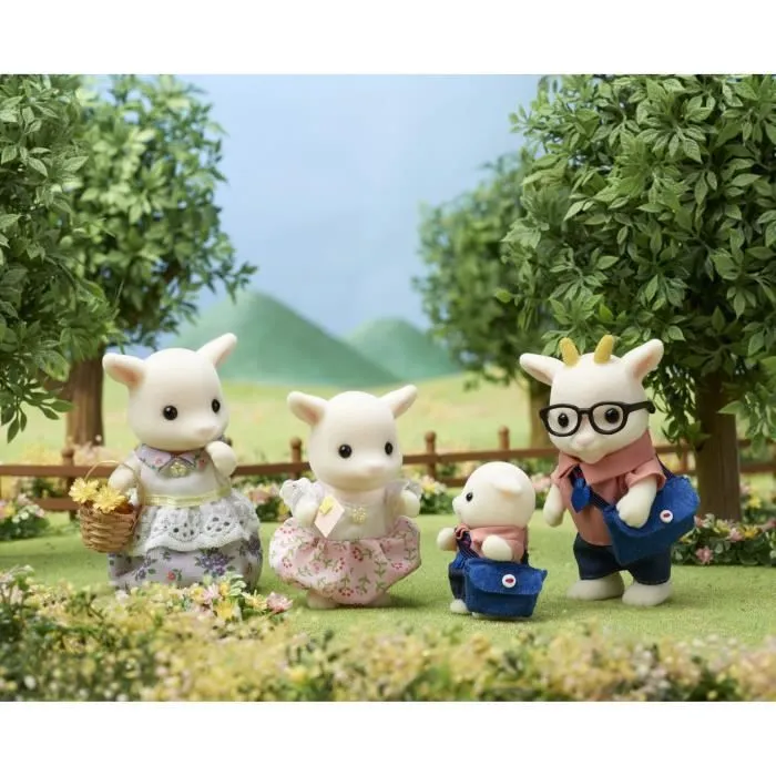 Figurines miniatures - SYLVANIAN FAMILIES - La famille Chèvre - 4 personnages articulés et habillés avec soin-2