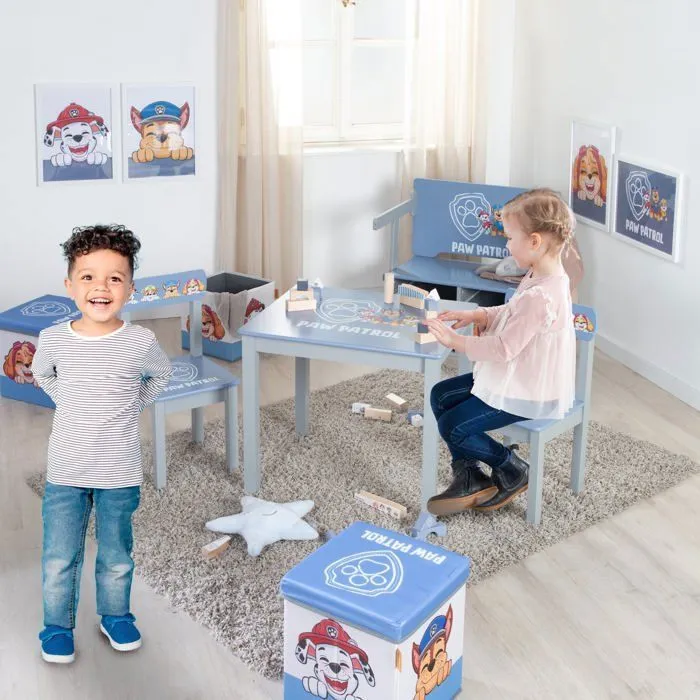 Chaise Enfant ROBA Pat'Patrouille - Motif Chiens Chase Ruben & Marcus - Dès 18 Mois - Bleu - Gris-3