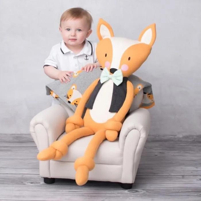 Peluche géante en coton Renard Orange Taille Unique-3