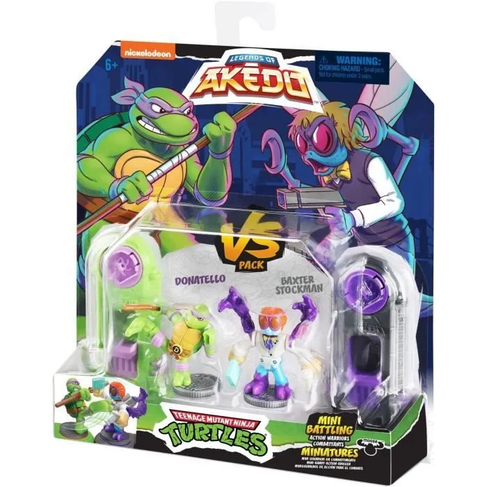 Coffret de figurines Donatello vs Baxter Stockman - Akedo - Moose Toys - Tortues Ninja - Multicolore - Mixte-1