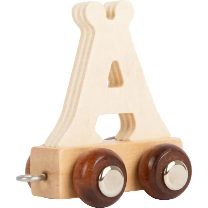 Small Foot train de lettres Ä junior 5 x 3,5 cm bois beige/brun-1