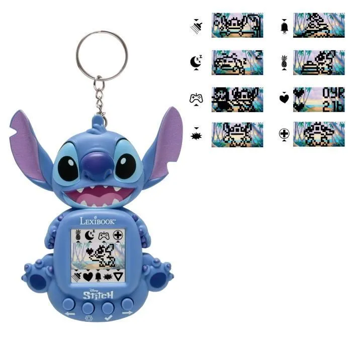 LEXIBOOK Mon compagnon virtuel Stitch, My Best-e, Console de jeu portable pour enfants, Ecran colorisé, Disney, JLMB10D, Dès 5 ans-3
