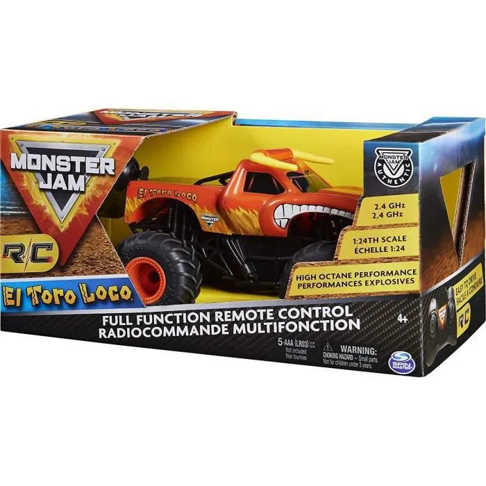 MONSTER JAM - EL TORO LOCO RC 1:24 - Monster Truc véhicule Radiocommandé Officiel 2,4 GHz - 6060517 - Jouet Enfant 4 Ans Et +-5