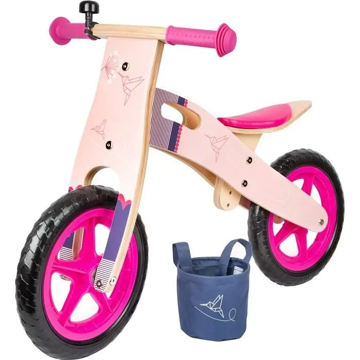 Draisienne Rose Colibri en Bois