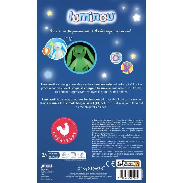 LUMINOU Peluche lumineuse lapin +/- 30 cm-5