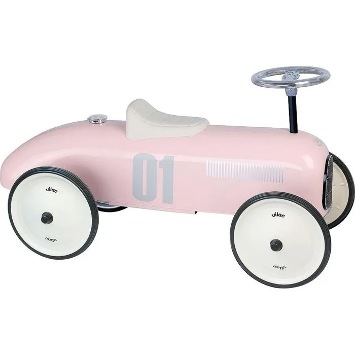Porteur voiture vintage rose tendre - VILAC - 4 roues - Pour enfants à partir de 18 mois-0