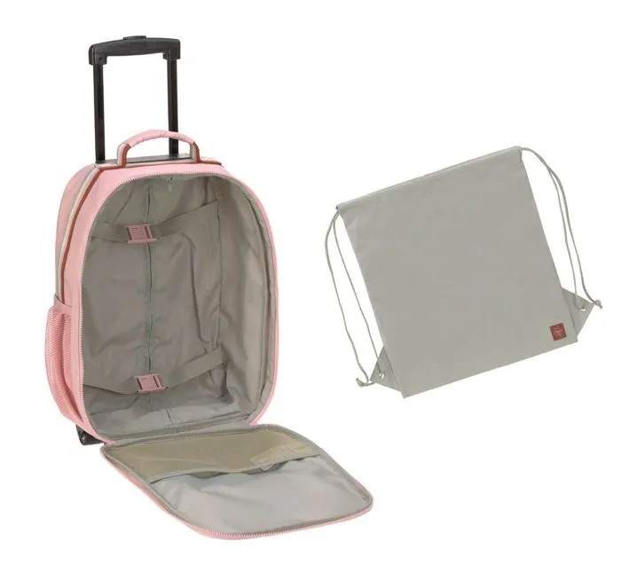 Valise à roulettes enfant - LÄSSIG - Safari Giraffe - Rose - 40cm - Zippée-3