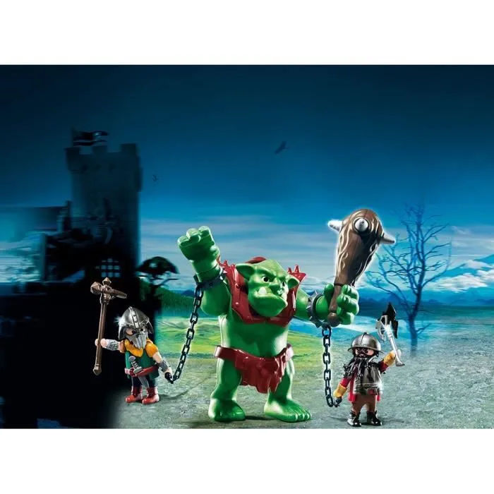 PLAYMOBIL 6004 - Knights - Soldats Nains avec Troll-1
