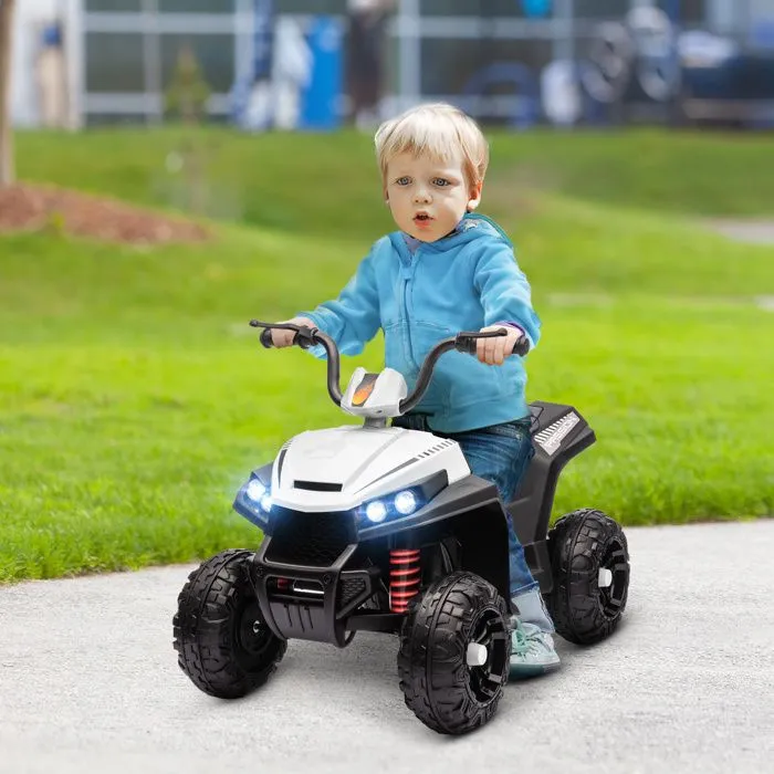 Quad électrique enfant - AIYAPLAY - 12 V - 2 moteurs - vitesse 5 km/h - marche avant et arrière - pour enfants 37-60 mois - blanc-1