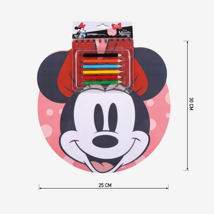 Livret de Coloriage - Disney - Minnie - Avec Stickers - Crayons de Couleur - 30x30 cm-3
