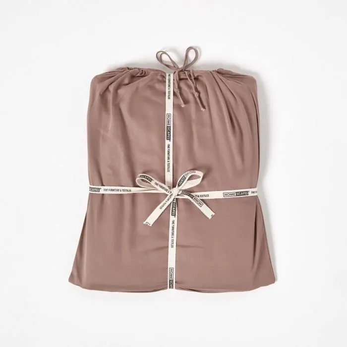 Housse de couette Marron en coton BIO 400 fils - Homescapes-3