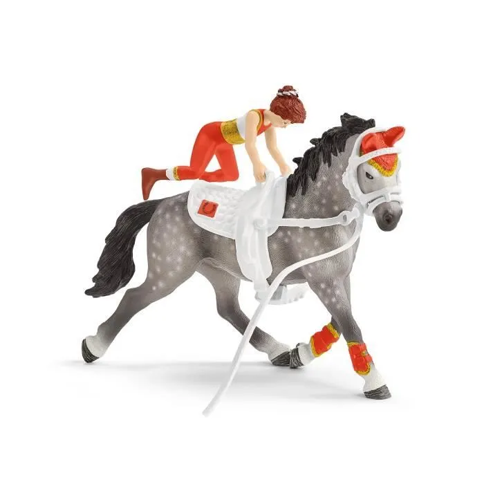 Coffret d'entraînement à la voltige de Mia, coffret schleich avec 18 éléments inclus dont 1 cheval schleich et 2 personnages,-3