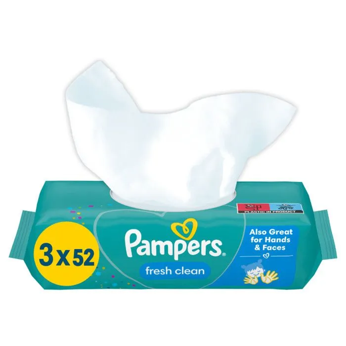 3x 52 Pampers Fresh Clean Lingettes-5