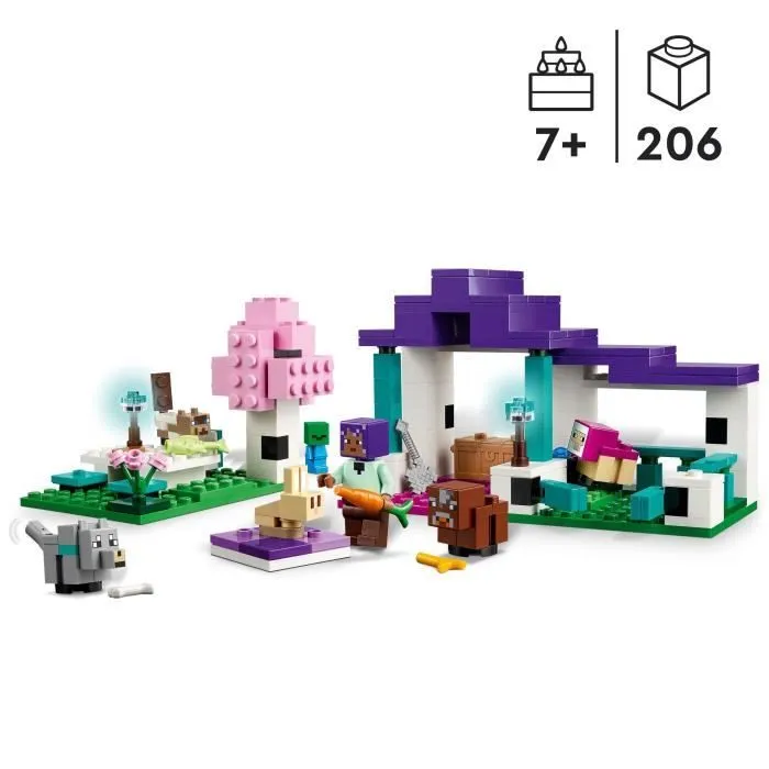 LEGO® 21253 Minecraft Le Sanctuaire Animalier, Jouet de Biome Plaine, Minifigurines de Personnages et Figurines d'Animaux-1