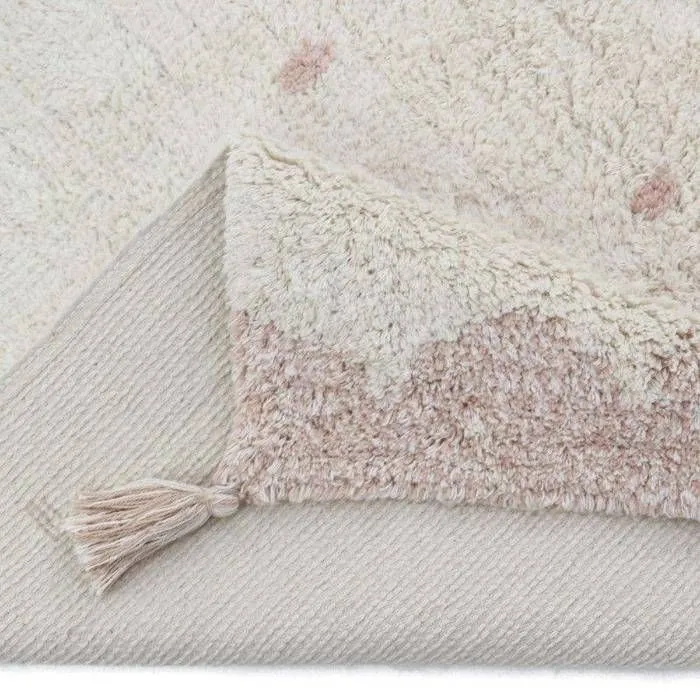 Tapis enfant - Nattiot - Minna - Coton naturel - 100x150 cm - Rose-1