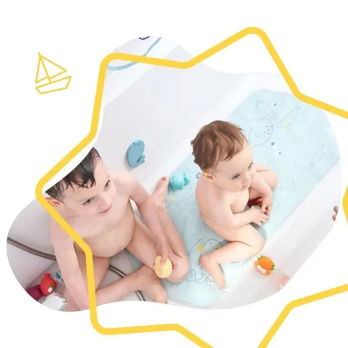 Badabulle Tapis de bain XXL antidérapant avec témoin de température, 91 cm de long-1