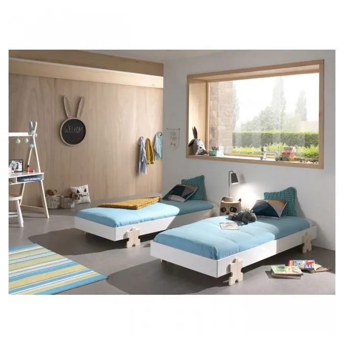 2 Lits Modulo Puzzle Blanc-1