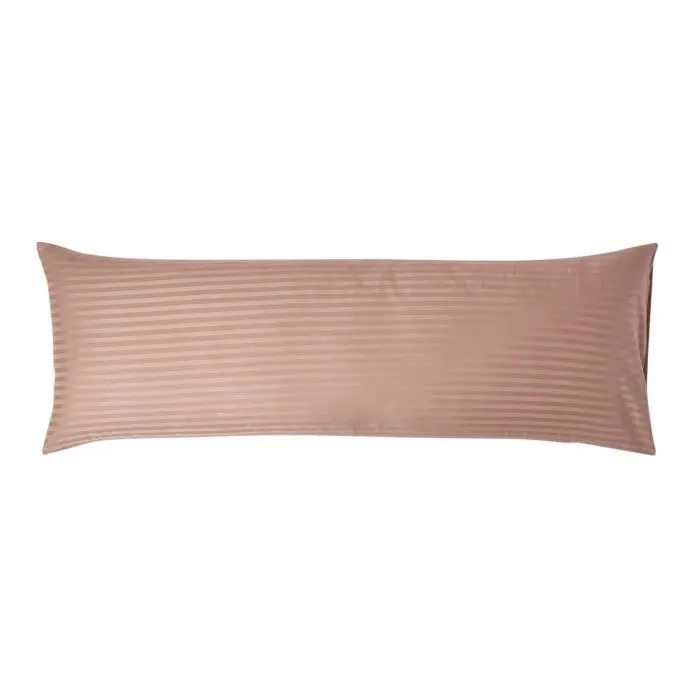 Taie spécial oreiller de corps en Coton égyptien 330 fils Coloris Beige Taupe 50 x 140 cm-0