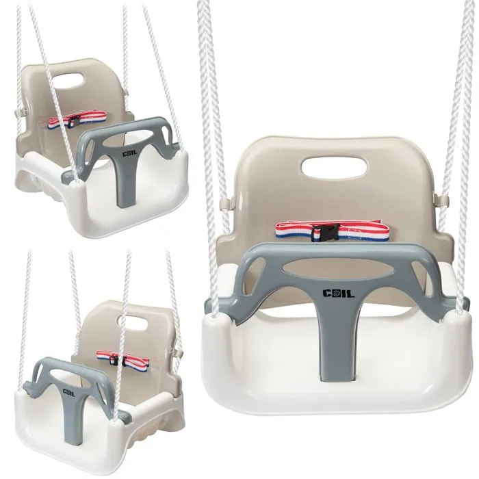 Balançoire 3 en 1 - COIL - Beige - Sécurité maximale - Réglage de hauteur - Intérieur/Extérieur-1