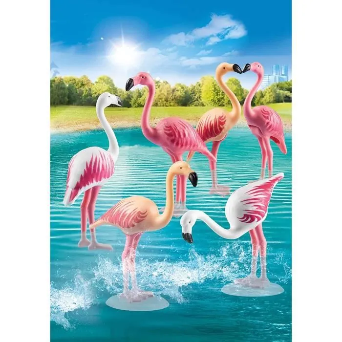 PLAYMOBIL - 70351 - Groupe de flamants roses - Rose - Plastique - Enfant-1
