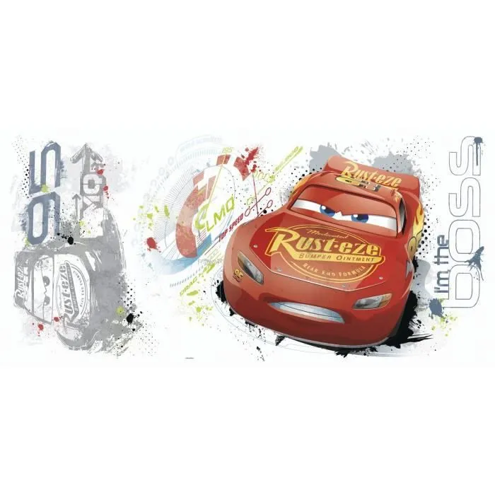 Sticker géant repositionnable Cars avec Flash McQueen de Disney 92,7CM X 43,8CM-1