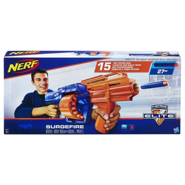 NERF - Elite Surgefire - Pistolet à 15 fléchettes officielles-4
