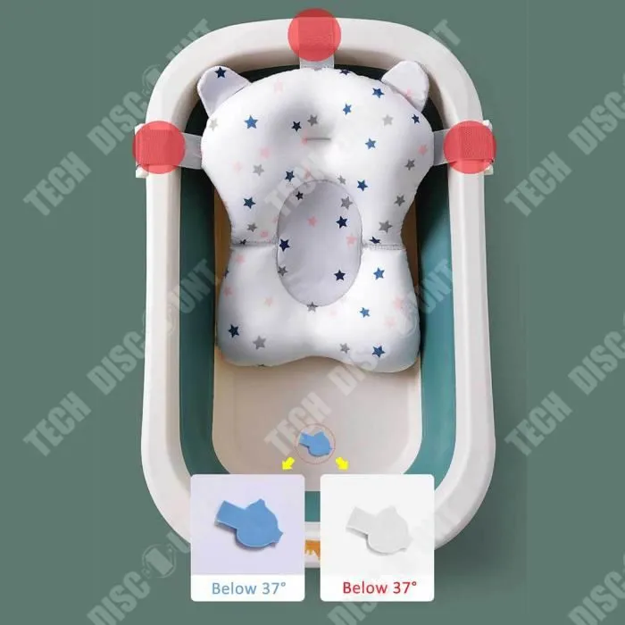 TD® Baignoire pour enfants intelligente détection de température bébé bain pliable rétractable assis seau de bain maison nouveau-né-2
