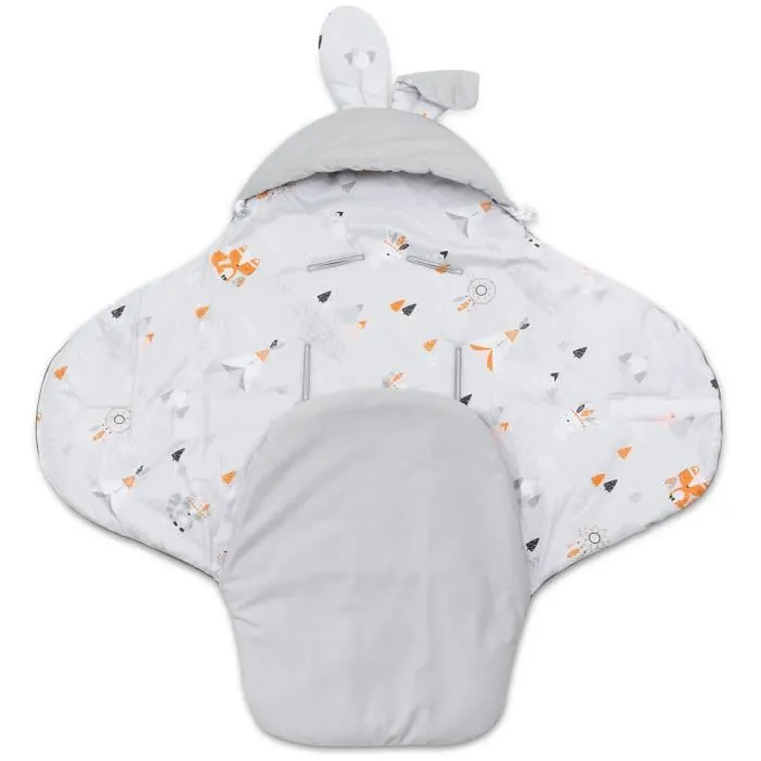 Bellochi Nid D'ange Bebe - Couverture pour Nacelle Poussette Landau Siège Auto - Chanceliere Universelle -Apanatschi Gray-2