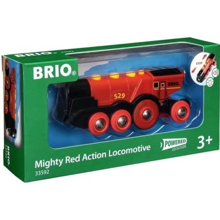 Locomotive Rouge Puissante à piles BRIO - Circuit de train en bois - Ravensburger - Dès 3 ans - 33592-0