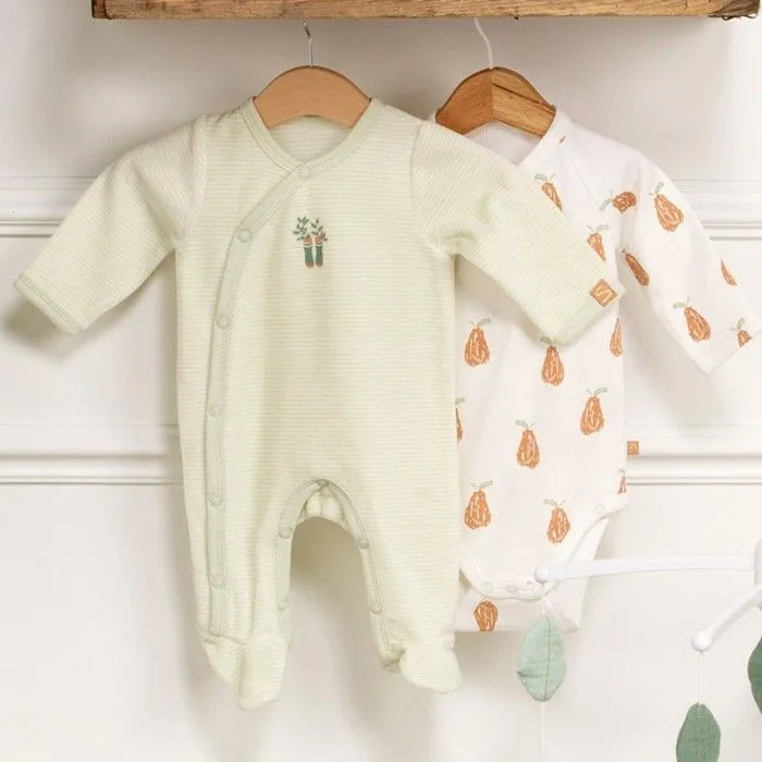 Pyjama bébé - Sauthon - 3 mois - Velours - Imprimé petit carreaux - Certifié Oeko-tex-0