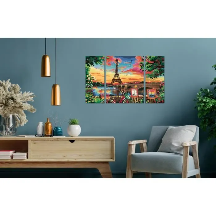 CreArt Paris format triptyque 80x50cm - Peinture par numéros – Dès 12 ans – Ravensburger - 20134-3