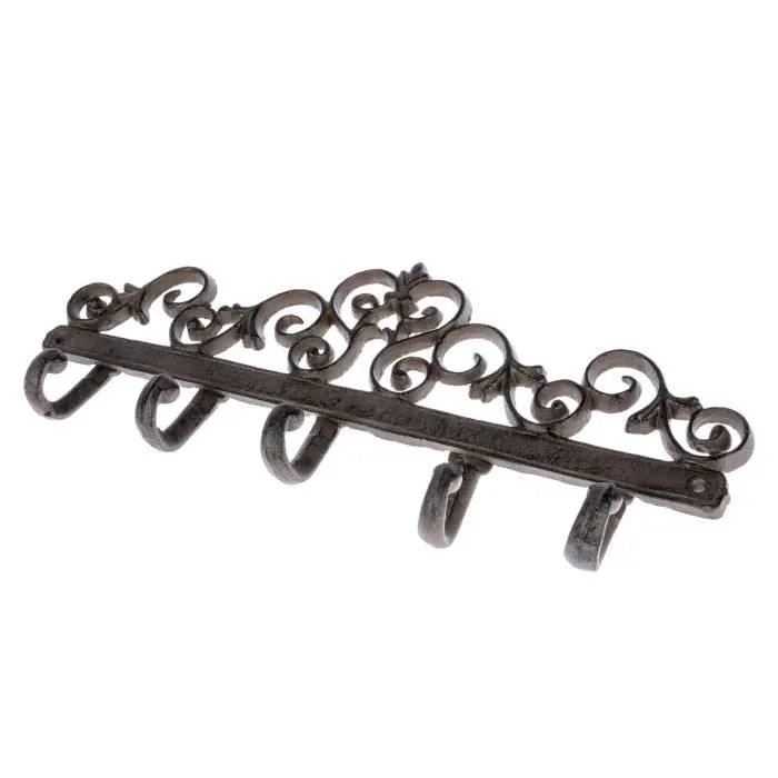 Patère porte manteaux décoratif marron en fonte – modèle entrelacs-0