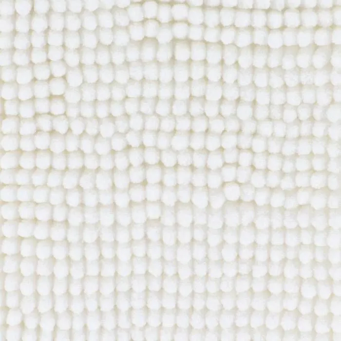 TENDANCE - Tapis de salle de bain Blanc en Microfibre Boules 45 x 75 cm-2