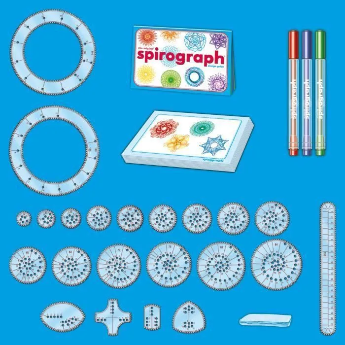 Kit de dessin Spirograph Deluxe Set - 45 pièces - WORLDBRANDS - 8 ans et plus - Multicolore-3