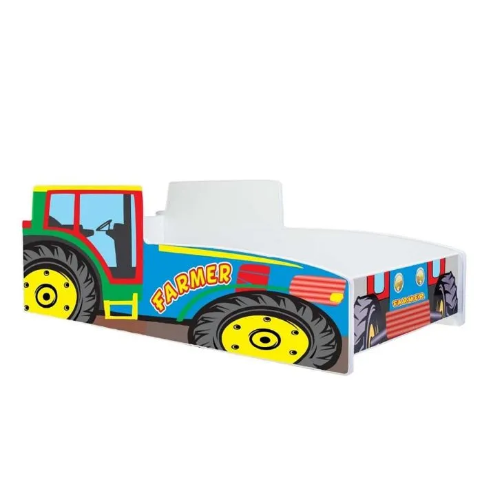 Lit enfant - KOBI - Tracteur coloré 140x70 - Matelas inclus - Montage facile - 1 place-0