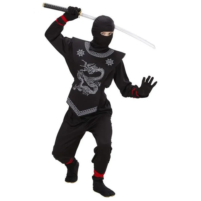 WIDMANN - NINJA - 74525 - COSTUME ET MASQUE - GARà ‡ON - NOIR - 116 CM-0
