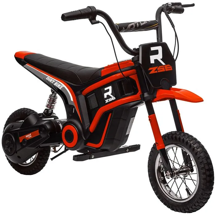 Moto cross électrique pour enfant - HOMCOM - effets sonores 2 vitesses 8 et 16 km/h batterie 12V moteur puissance 350 W rouge-0