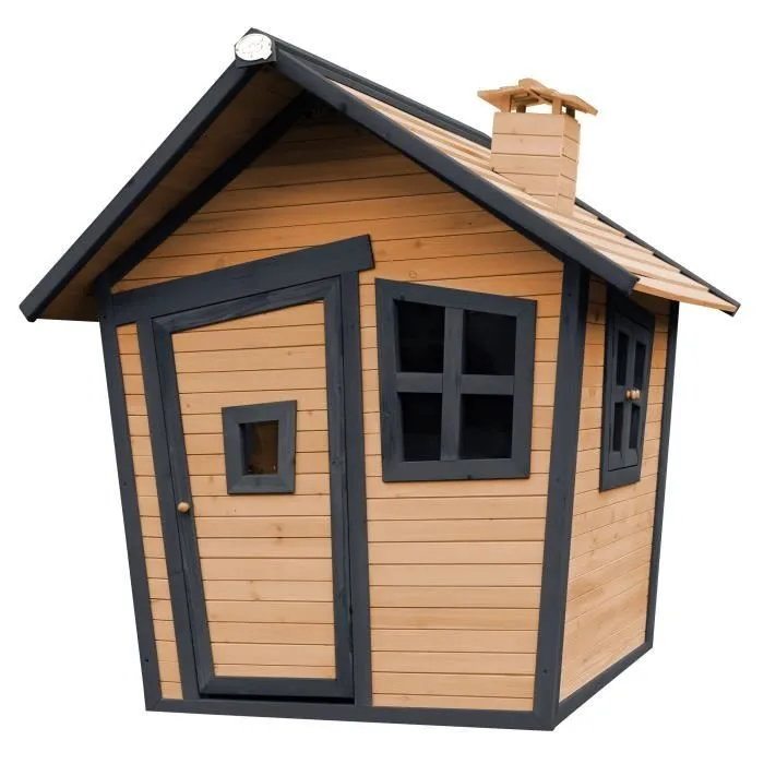 AXI Alice Maison Enfant en Bois FSC | Maison de Jeux pour l'extérieur / Jardin en Anthracite & Marron | Maisonnette-0