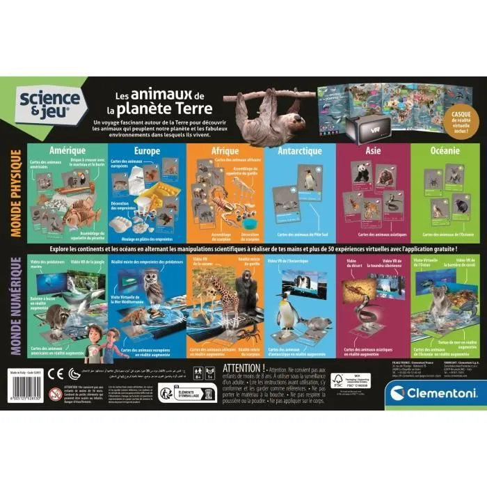 CLEMENTONI - Animaux planète Réalité - Coffret scientifique - Experiences scientifiques et activités virutelles - Moules, peintures,-2
