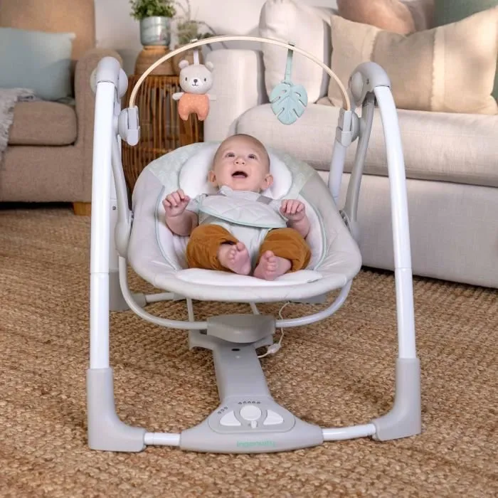 INGENUITY Transat bébé balancelle électrique pliable -Cosy Spot- arche jouets amovible, réglages balancement, minuterie, inclinaison-4