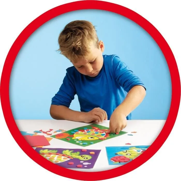 SES Creative 14827 - J'apprends la mosaïque, aves les mosaïques autocollants de couleur, convient aux jeunes enfants-1