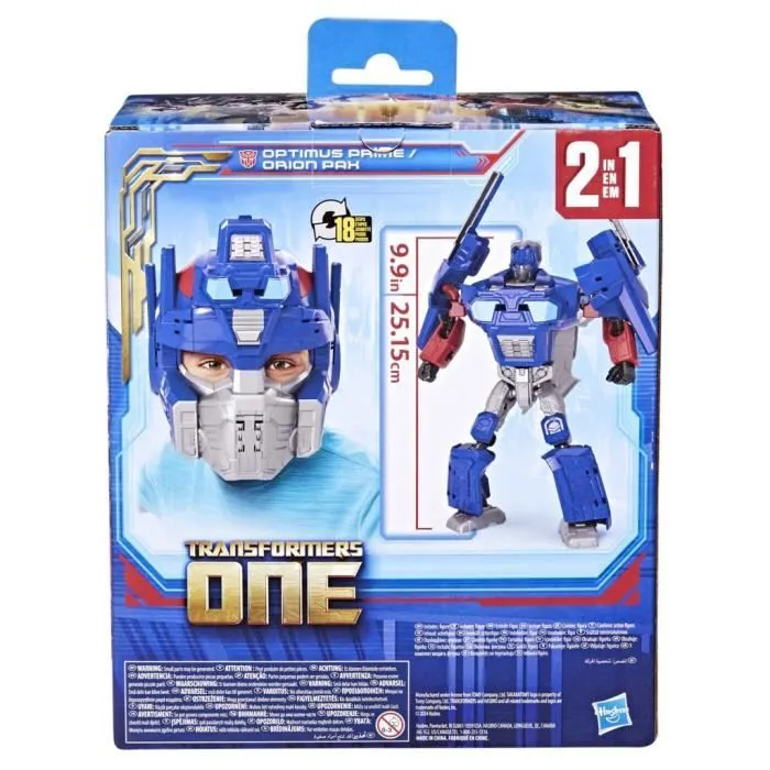 Transformers One figurine 2-en-1 Optimus Prime (Orion Pax) de 25 cm, se convertit en masque, jouets interactifs pour filles et garç-7