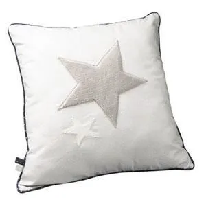Coussin décoratif - MERLIN - étoile blanche - 40x40 cm - pour chambre d'enfant-1