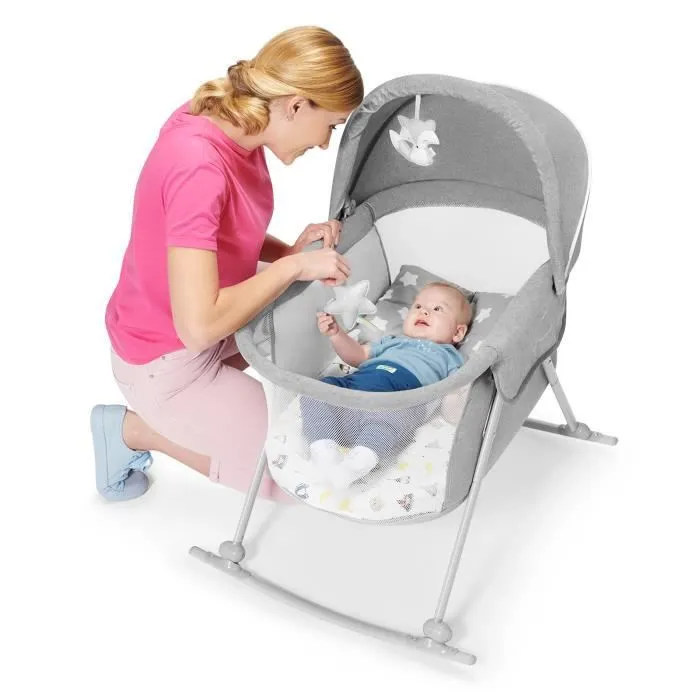Kinderkraft LOVI Berceau pour bébé, lit de voyage, lit d'enfant, Gris-3
