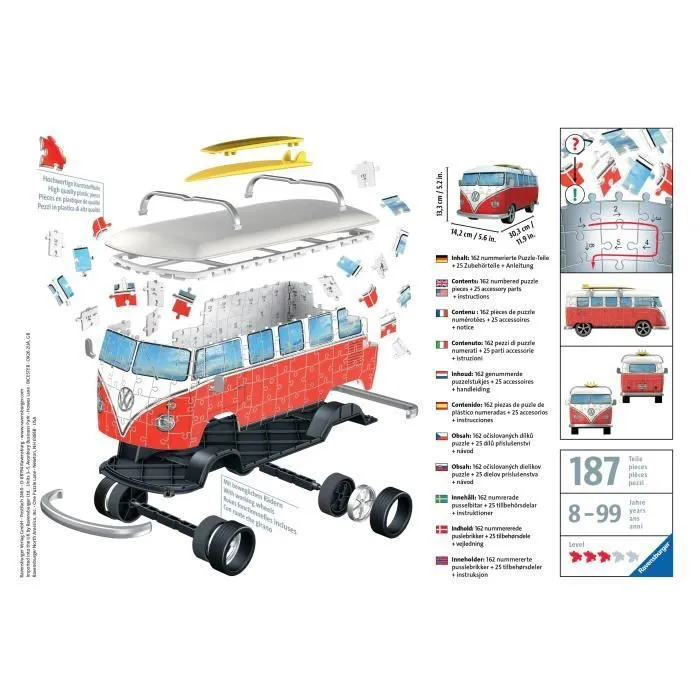 Puzzle 3D Combi T1 Volkswagen - Ravensburger - 162 pièces - sans colle - Enfant 8 ans-4