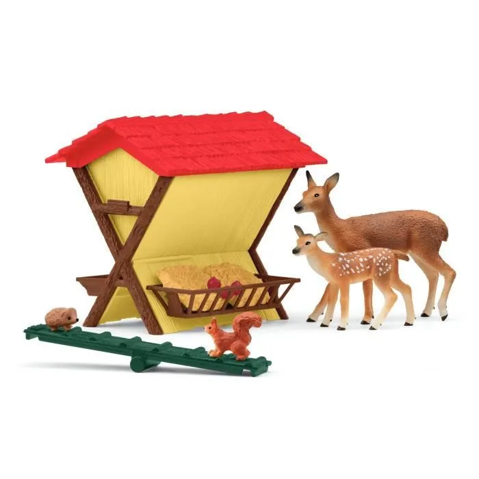 Cabane des animaux de la forêt, Coffre schleich 42658 Farm World, pour enfants dès 3 ans-3